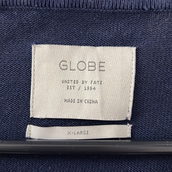 GLOBE Goodstock Navy Crewneck Sweater Front Pocket Men’s XL - Picture 3 of 8